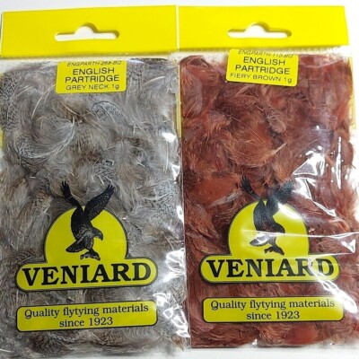 English Partridge 1g. Rebhuhn Federn von Veniard, 4 farben