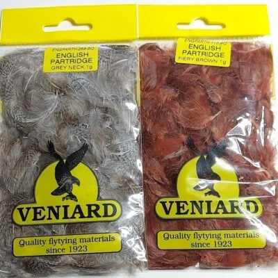 English Partridge 1g. Rebhuhn Federn von Veniard, 4 farben