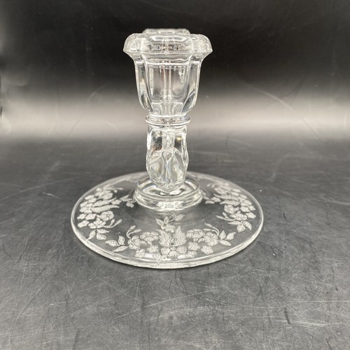 Juego de 2 nuevas candelabros Martinsville Flower Basket #26 grabados con dos luces - Imagen 5 de 23