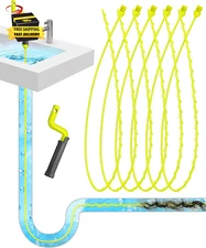 35Inch Drain Clog Remover Tool, Drain Snake Hair Remover with Rotating Handle, H