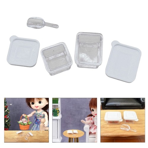 Small Dollhouses Storage Containers Set Sturdy Plastic Boxes Accessory - Picture 2 of 8