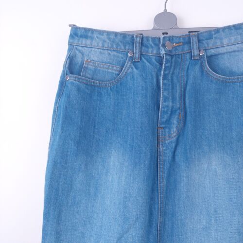 Tammy Girl Denim Midi Skirt Size 8 Blue Jean Straight Pencil Y2K Side Slits W28 - Imagen 4 de 18
