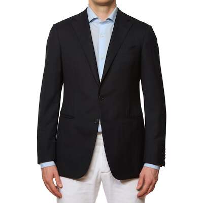 D'AVENZA for Vannucci Black Wool Super 130's Jacket Blazer EU 48 NEW US 38