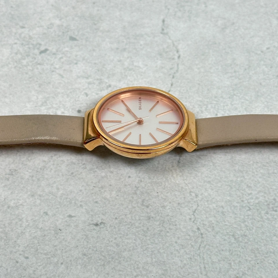 Reloj Skagen Dinamarca Mujer 30mm Tono Oro Rosa Banda Gris Ancher Batería Nueva Foto 3 de 4