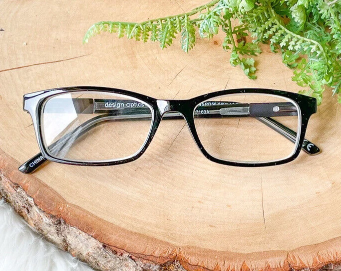 Design Optics LO1118 7163 Foster Grant Black PD58.5 Frames Reading Glasses 1.75