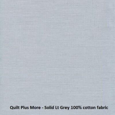 Solid Light Grey 100% Cotton Fabric By the Yard