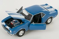 Blitz Versand Chevrolet Chevy Camaro Z28 1968 Blau Welly Modell Auto 1:24 Neu
