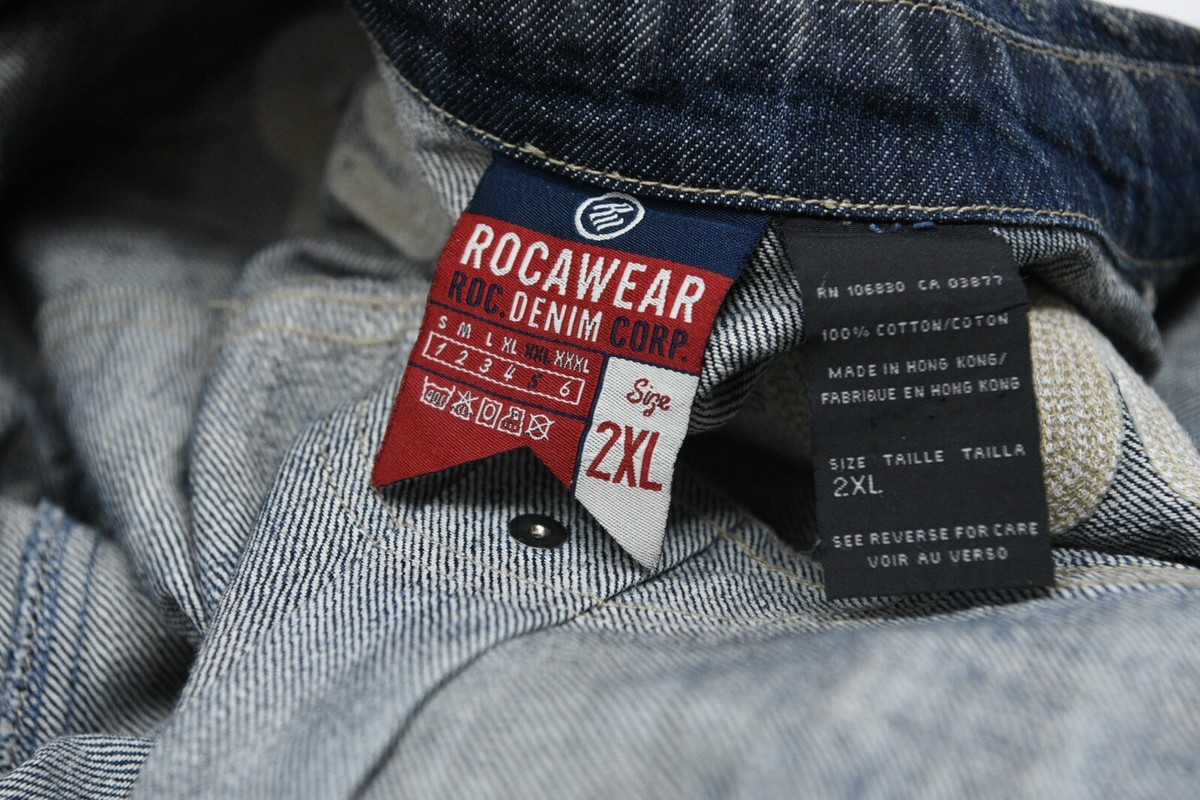 Vintage Rocawear ROC Denim Corp Denim Jacket Multi Patches