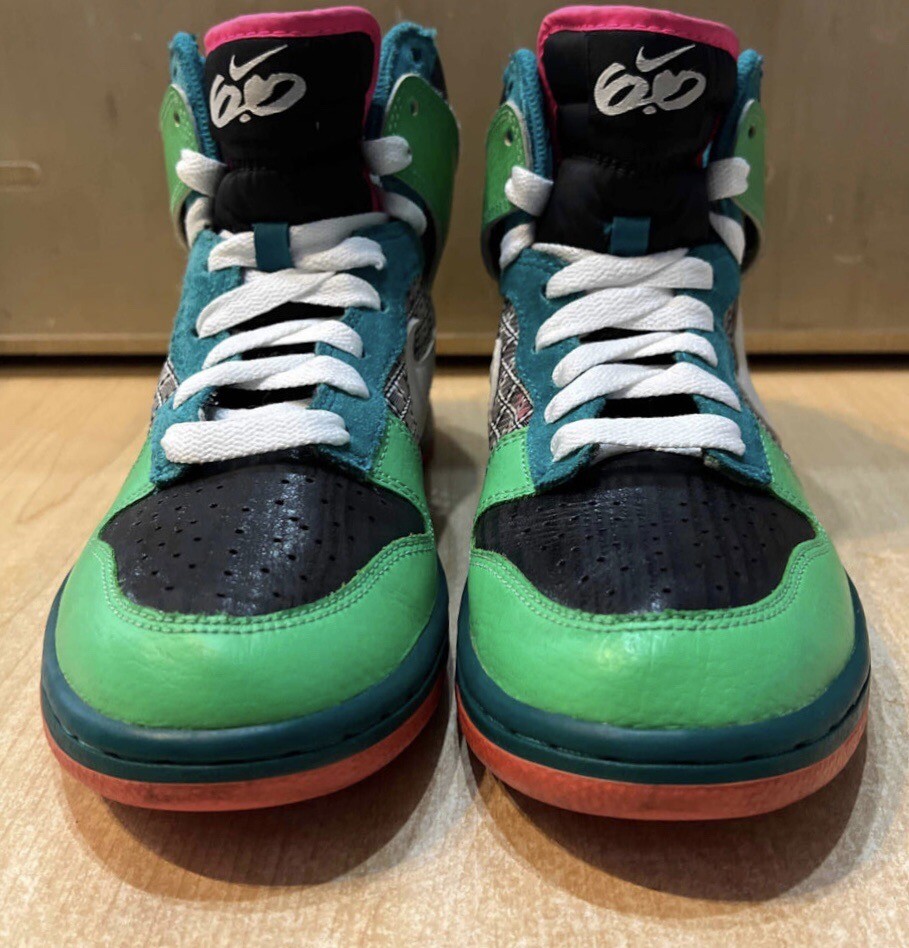WMNS Dunk High 6.0 Neon Green Pink Size 8W/ 6.5M Teal