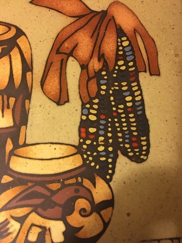 Cleo Teissedre 6” Tile Trivet Pottery Vases And Indian Corn Decor Signed - Picture 4 of 6