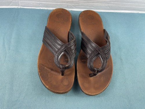 Merrell Womens Shoes Brown 7 M Leather Mahogany Toe Thong Comfort Casual Sandals - Picture 4 of 11