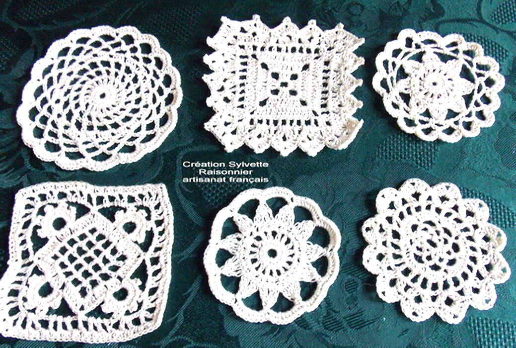 Napperons Ronds Au Crochet - Création Sylvette Raisonnier - Artisanat Français