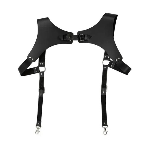 Faux Leather Suspenders Braces Shoulder Strap Belt Adjustable Harness for Men - Bild 24 von 26