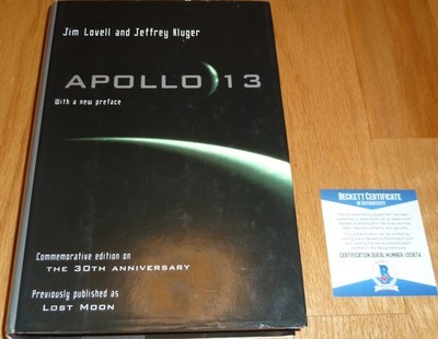 BECKETT CAPTAIN JAMES LOVELL APOLLO 13 AUTOGRAPHED HARDCOVER BOOK U55674