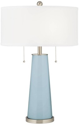 Color Plus Peggy 29 3/4'' Modern Glass Vast Sky Blue Table Lamp