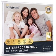 Waterproof Pillow Protector with Zipper Standard Size Bamboo Pillow cover