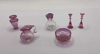 Puppenstube rosa Glas Zubehör (HANSO/155)