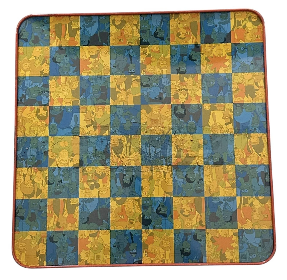 The Simpsons Vintage Chess Set in Tin Collectors Box 1998 Complete Used READ - Image 4 of 4