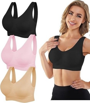 Sujetadores deportivos mujer sin cable comodas seamless yoga copas removibles