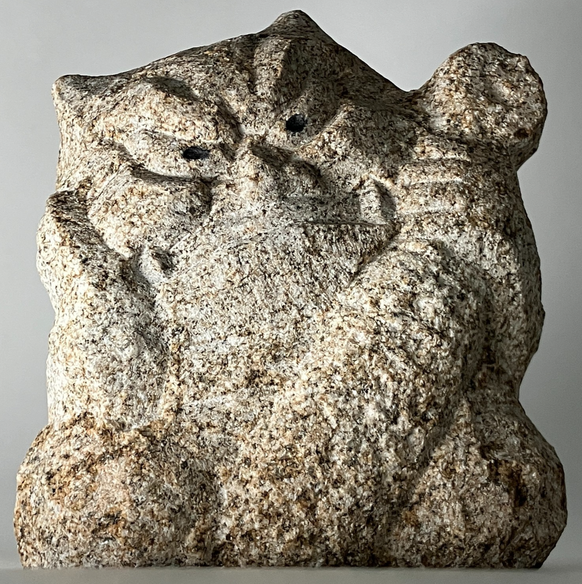Oni Ogre Demon Statue Granite Aji Rust Stone Sculpture Handmade