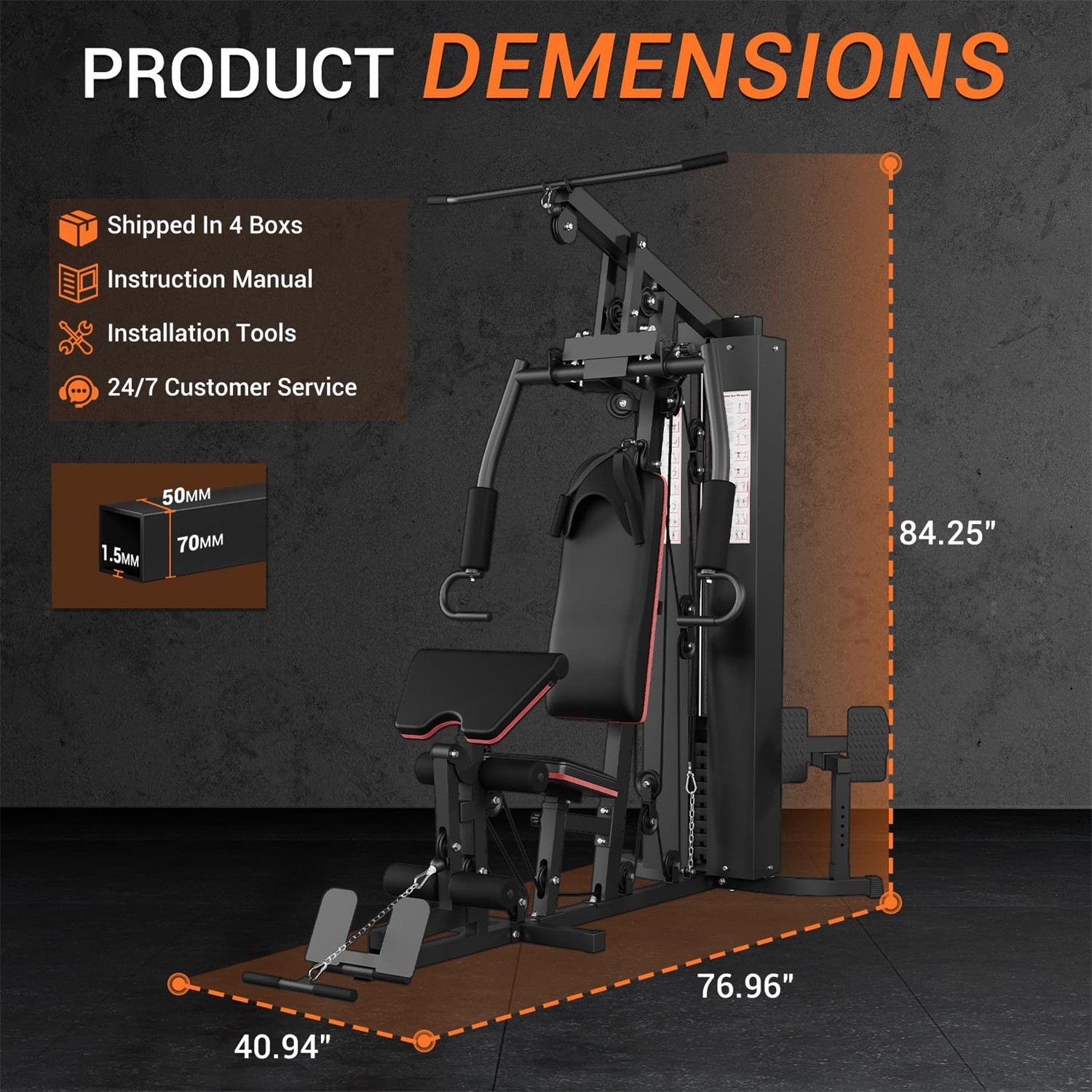 Home Gym Equipment Multifunctional Full Body Exercise Workout Station Leg Press