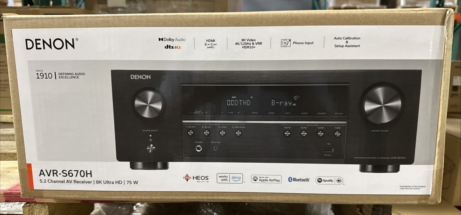 DENON AVR-S670H 5.2 Ch. x 75W 8K AV Receiver