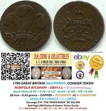 1795 GB CONDER ½ PENNY - NORFOLK AYLSHAM - D&H 5 a - CT 1125