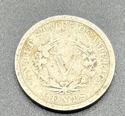 1891 5c V Liberty Nickel Münze #87254 guter Zustand kostenloser Versand - Bild 2 von 2