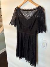 Womens black lace dress size 6 Nine West above knee