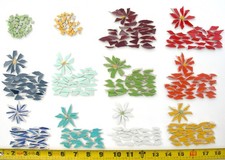 65 Small Wave Mosaic Tiles, Floral Petal Tile Color  Shape Variations