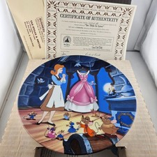 Disney Cinderella “A Dress for Cinderella” Knowles Plate 1989 COA Limited Ed