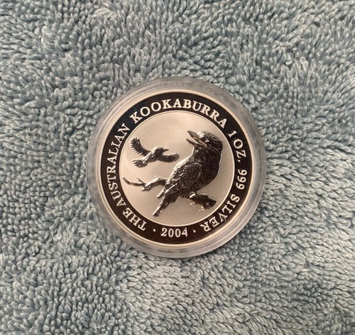 2004 Australia $1 Kookaburra 1 oz .999 Silver Coin Key Date In Capsule