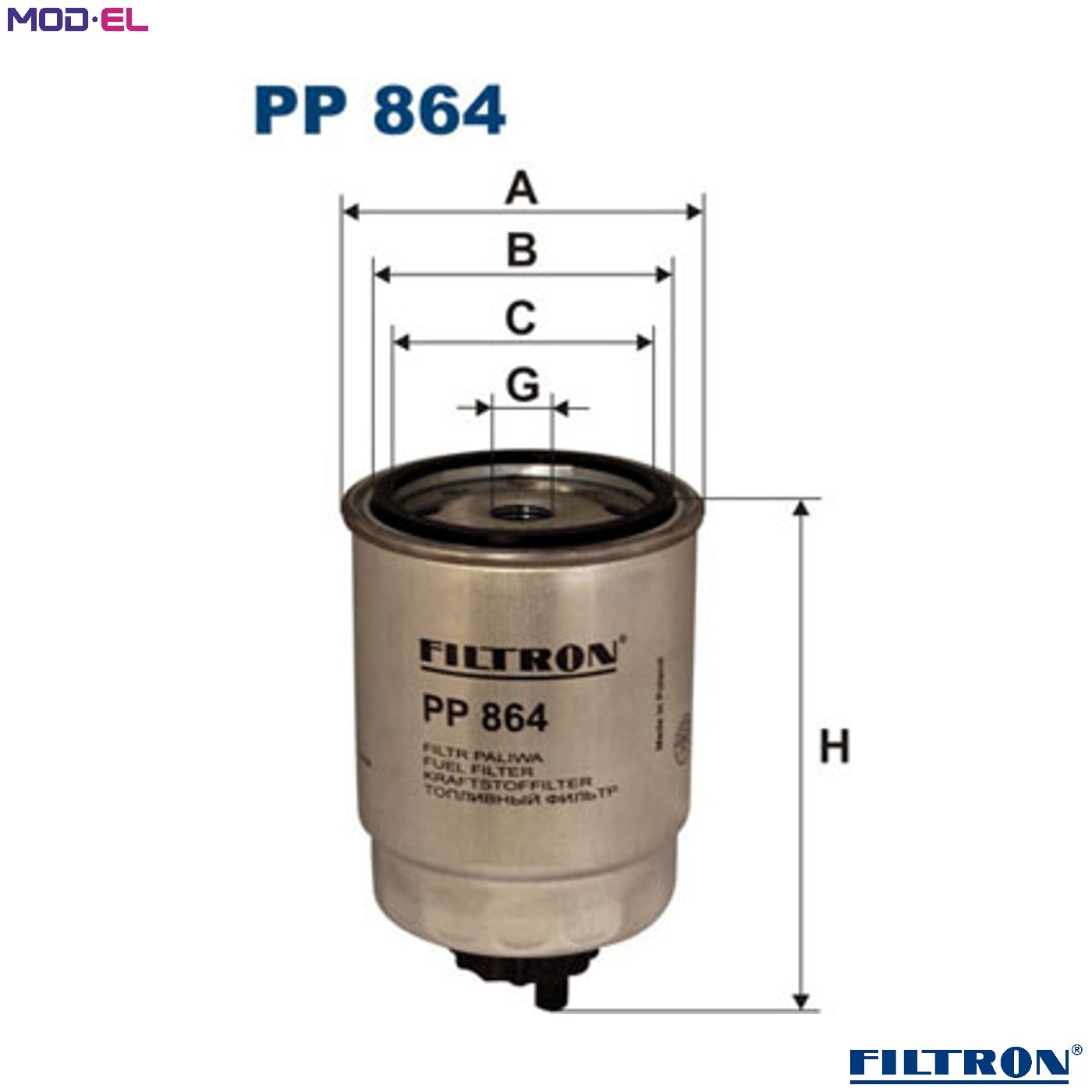 FUEL FILTER PP 864 FOR PEUGEOT 106/Van/Hatchback/II MEGA FIAT FIORINO/Box/Pick