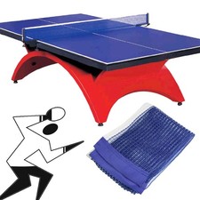 Nylon Table Tennis Replacement Net w Pull String Dark Blue 170 x 14.5cm