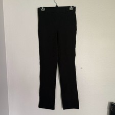 Quince Black Ultra-Stretch Ponte Work Pants Pull On Rear Pockets Size XS