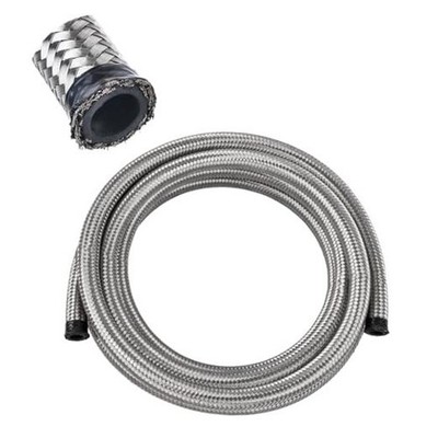  10AN Fuel Line Nylon CPE, 5FT AN10 Braided Fuel Hose 10AN 5FT Silver