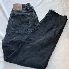 Vintage Women's Levi's 512 Jeans Sz 13 Black Slim Fit Made in USA 1995, 30x28