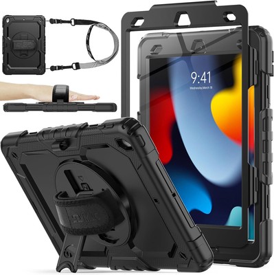 SEYMAC stock Case for iPad 9th/ 8th/ 7th Generation 10.2'', Shockproof Black 