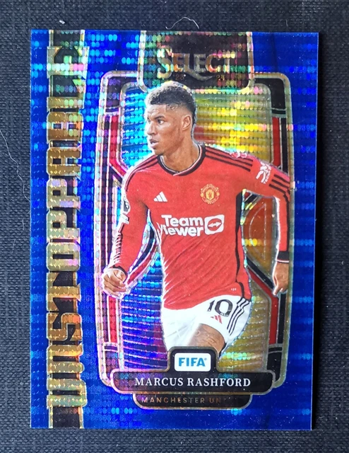 2023-24 Panini Select Soccer Marcus Rashford Blue Pullsar Prizm Unstoppable #19