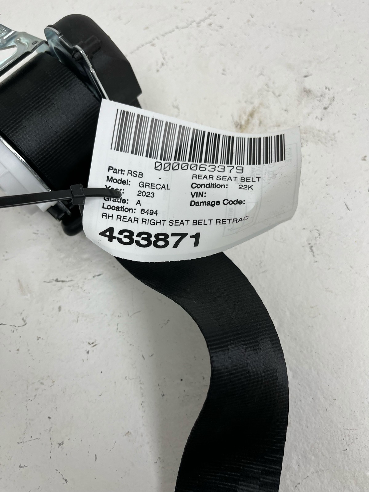 2023-2026 MASERATI GRECALE GT M182 OEM REAR RIGHT SEAT BELT RETRACTOR ASSEMBLY