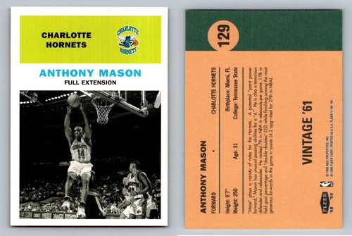 Anthony Mason Forward Charlotte Hornets Vintage 61 Card 129 Memorabilia