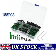 155PCS Green Complete Motorcycle Fairing Bolts Kit Panel Speed Clip Fastener Scr