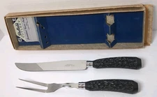 Vintage MCM W. Richardson Sheffield England 2 Piece Cutlery Set In Original Box