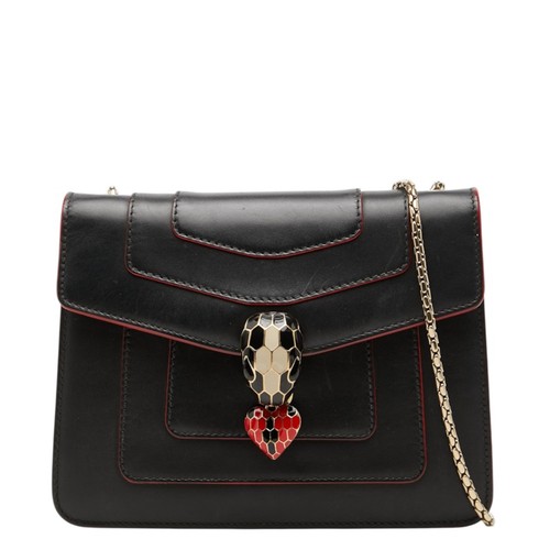 BVLGARI Serpenti Forever Heart Charm Chain Shoulder Bag Women Used