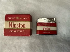 Vintage 1950s Winston Cigarette Lighter. Crown design co Made In Japan W/ Box