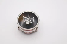 Antique Silver & Faux Tortoiseshell Trinket Jewellery Box Birmingham 1911