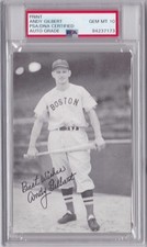 Andy Gilbert Boston Red Sox Print PSA DNA Auto 10 1946 AL Champion L@@K
