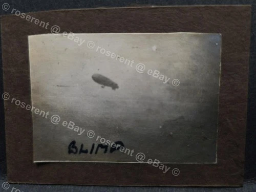 WW1 RNAS -  Sea Patrol Blimp - original photo 6.5 by 4cm