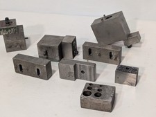 Assorted die steel machining holder block components, box marked for Danly Press