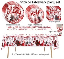 Halloween tableware set decoration Plates Table Cover Cups Napkins party bag